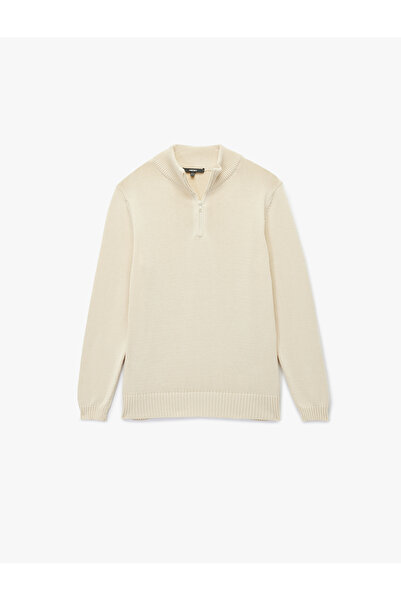 Koton Cotton Long Sleeve Half Zip Knitwear Sweater