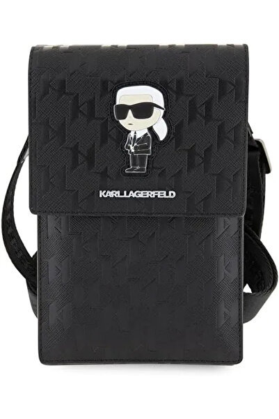 CG Mobile Karl Lagerfeld Saffiano Mono Ikonik Wallet - Black