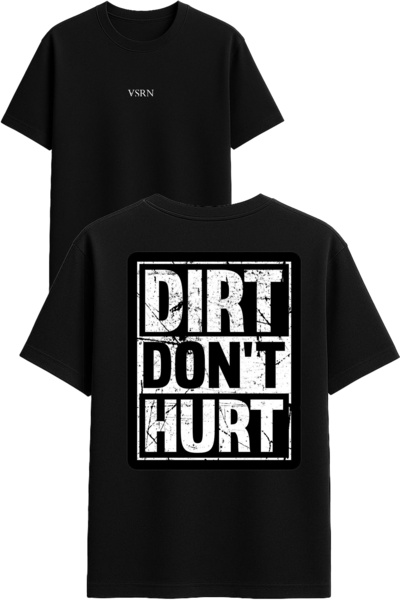 VSRN Σχέδιο  "Dirt dont hurt " με στάμπα, μαύρο, oversized μπλουζάκι