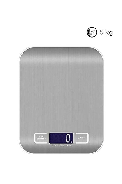 Alloet ميزان إلكتروني رقمي فضي 18 سم