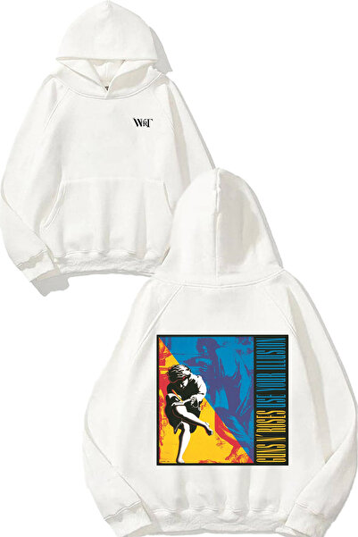 THEWERT Utilizați designul Illusıon Your Tasarım Sırt cu imprimeu White cu glugă Swea tricou