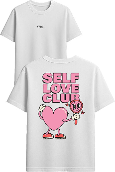VSRN Tricou oversize alb cu imprimeu personalizat pentru clubul tău