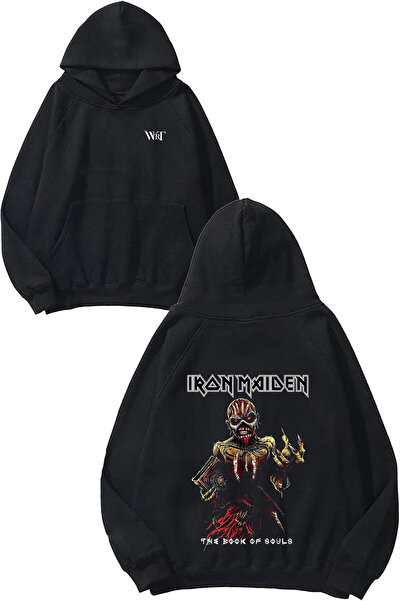THEWERT Iron Maiden The Book Design Rucsac cu imprimeu Negru cu glugă Swea tr...