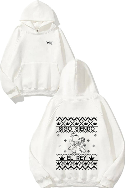 THEWERT سترة Sıgo Sıendo El Rey Design رقم مطبوع باللون الأبيض بغطاء رأس