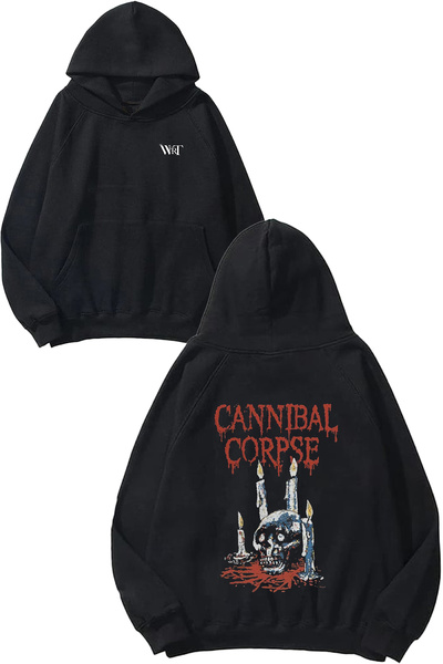 THEWERT Cannibal Corpse 1 Design Spate cu imprimeu Negru cu glugă Swea tricou