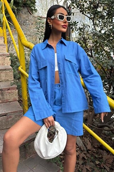 Lady Moss Shirt and Shorts Flared Linen Suit 10130