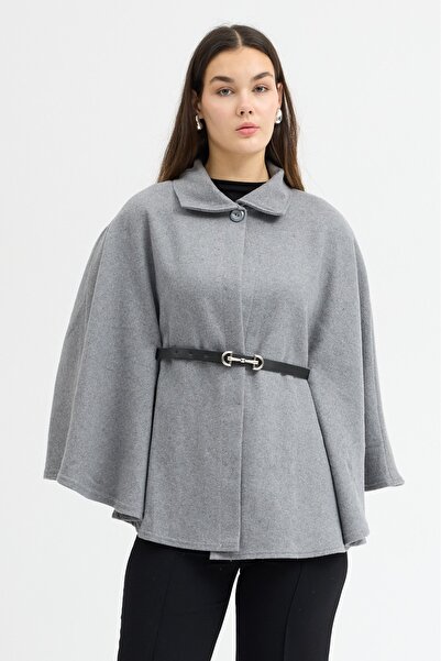 ABOUT US Poncho with Bowel Fabric Belt Detail # 5090