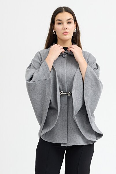 ABOUT US Poncho with Bowel Fabric Belt Detail # 5090