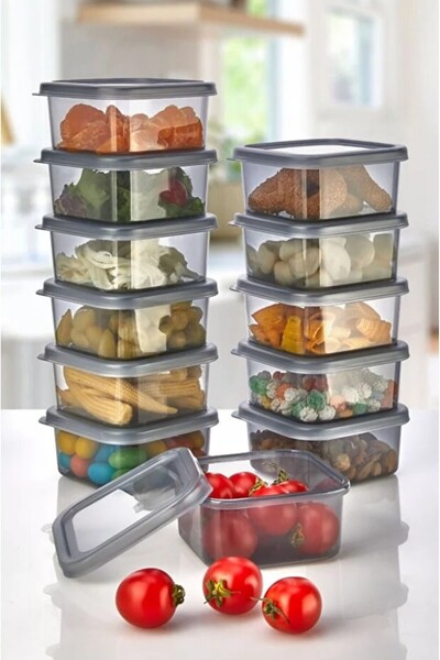 LeylArt 6’lı Tepsili Saklama Kabı Seti – Asorti Renk