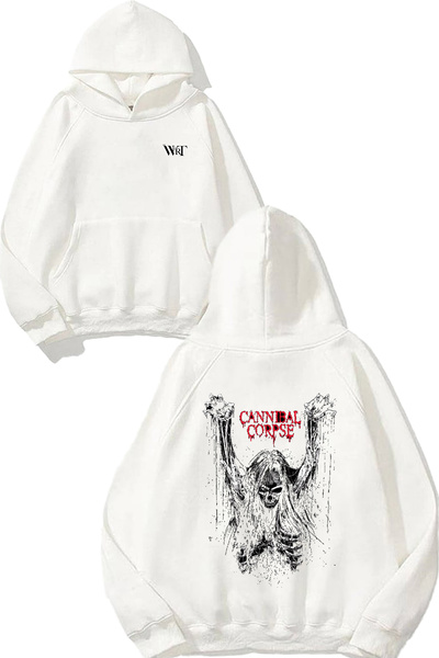 THEWERT Cannibal Corpse 2 Design Spate cu imprimeu Alb cu glugă Swea tricou