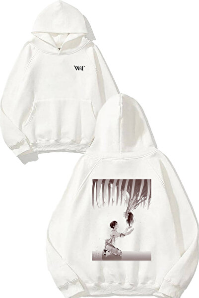 THEWERT Attack On Titan The End2 Design cu imprimeu pe spate Hanorac Alb cu g...