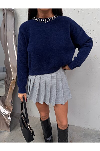 KENZA'A TRİKO Cardigan tricotat cu căptușeală din fleece cu detaliu de perle ...