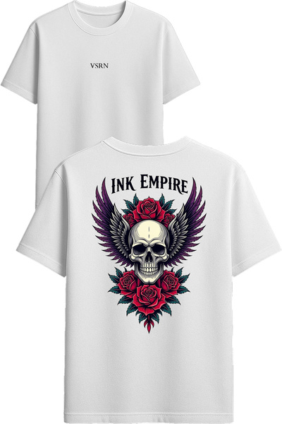 VSRN Μπλουζάκι Ink Empire με στάμπα σχεδίου, λευκό, oversized