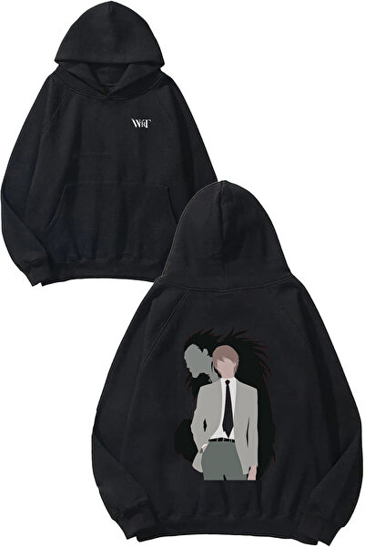 THEWERT Death Note Ryuk Kira2 Design Spate cu imprimeu Negru cu glugă Swea tr...