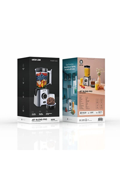 Green Lion خلاط عصير جيت بليند برو 650 واط - رمادي