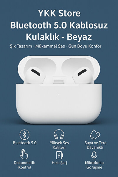 Yeni Nesil Pro Bluetooth 5.0 Kulaklık – Şık, Konforlu | Kablosuz Dokunmatik Kulaklık