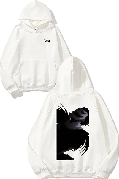 THEWERT Death Note 4 Design Spate cu imprimeu Alb cu glugă Swea tricou