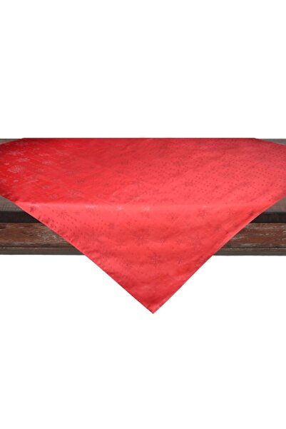 MYONNA IT & E- COMMERCE Decorative Christmas Tablecloth, Red, 120x120cm, Red Snowflake Embroidery, MYONNA