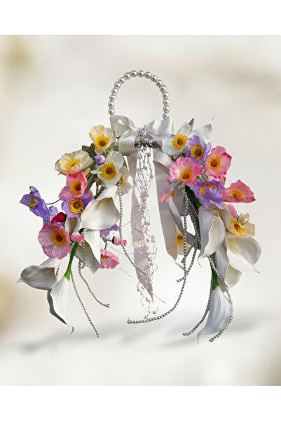 Ütopik çiçek İncili Gelincik Gala Gelin nikah buketi gelin çiçeği