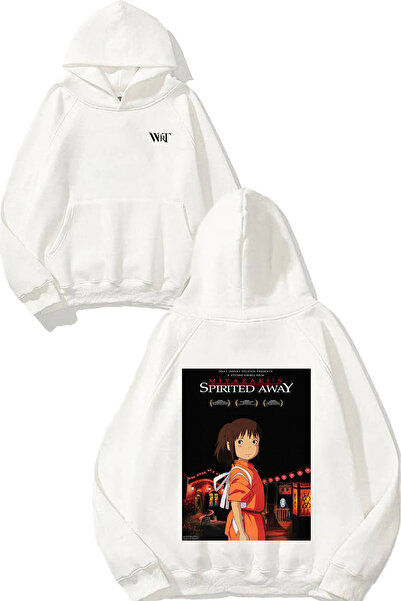 THEWERT Spirited Away Movie Design Spate cu imprimeu Alb cu glugă Swea tricou