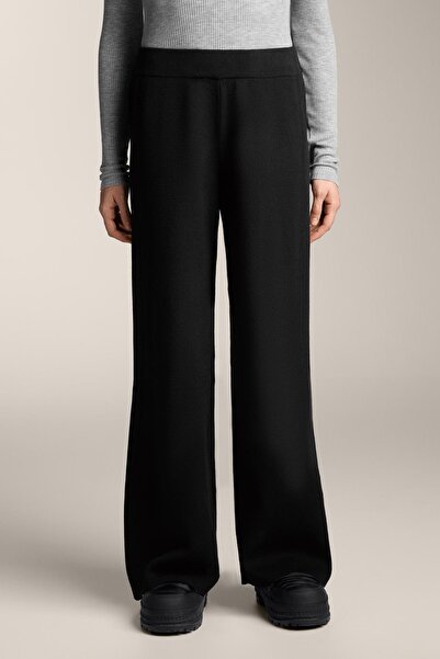 Oysho Straight-leg knit trousers with side rib