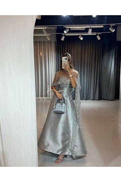 ALANOOD FASHION فستان غنج بثلاث ألوان: أسود، رصاصي، كحلي - فستان سهرة للمناسبات