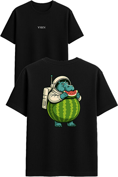 VSRN Tricou oversize negru cu imprimeu Watermelon Stallion Design
