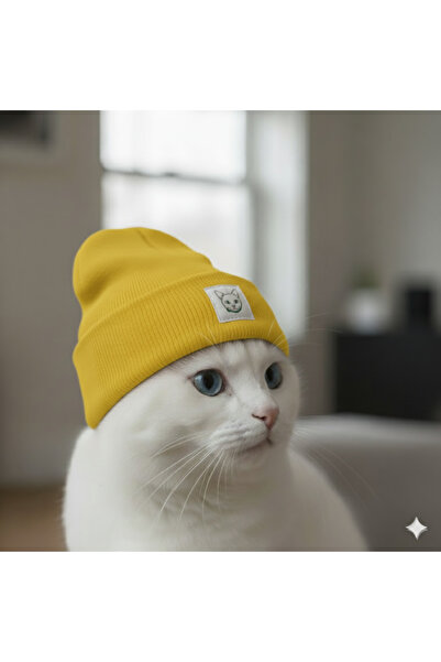 MEOW Winter Wool Cat Label Unisex Foldable Beanie