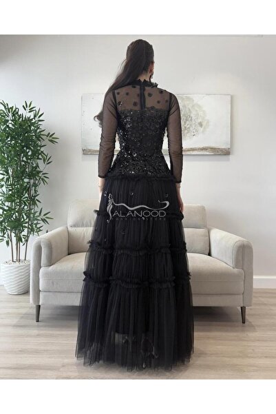 RENATA FASHION فستان سهرة أسود أنيق بتصميم عصري