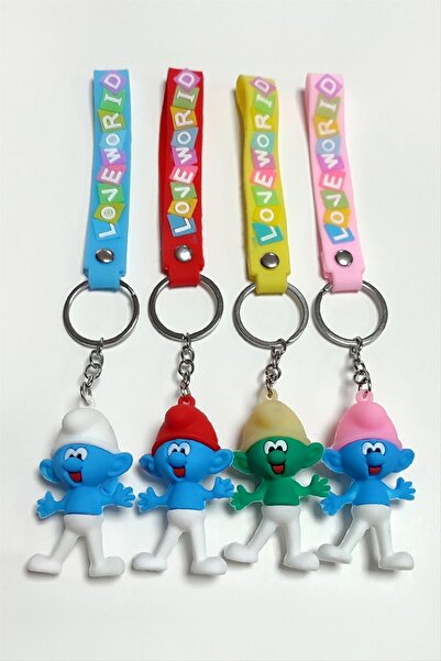 ZERO LAND Lvsqvr the Smurfs (200101) Silicone Keychain-Colorful