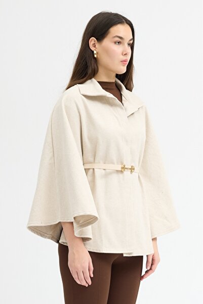 ABOUT US Poncho with Bowel Fabric Belt Detail # 5090