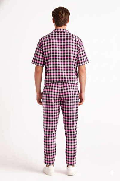 STITCH by MH Men's Gingham Check Shirt and Long Co-ord Set