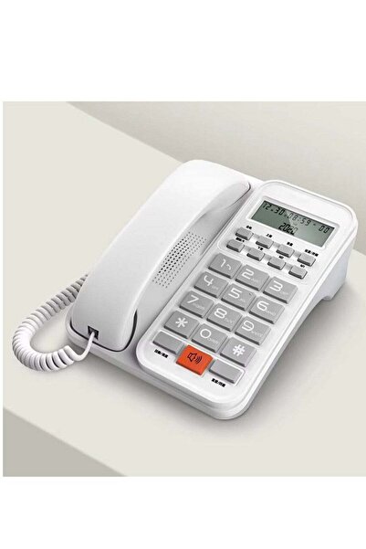 Denx Corded Landline Phone DX 3611 - Backlit Display, 16 Ringtones, 3 Alarms, Large Buttons