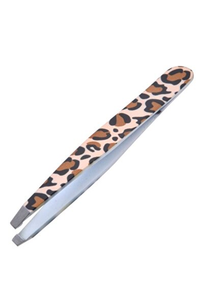MYONNA IT & E- COMMERCE Pensetă metalică, model leopard, vârf oblic, 9,6 cm