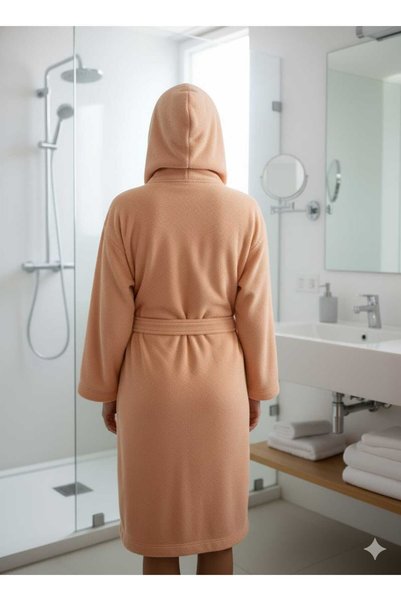 Saret Home Hooded Bathrobe, Curly Bathrobe, 100% Cotton, Bath Sauna Bathrobe Women / Men Unisex Bathrobe