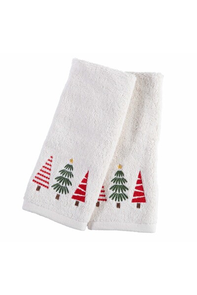 Nef Nef Homeware Set 2 prosoape bumbac Nef-Nef Christmas Trees ecru