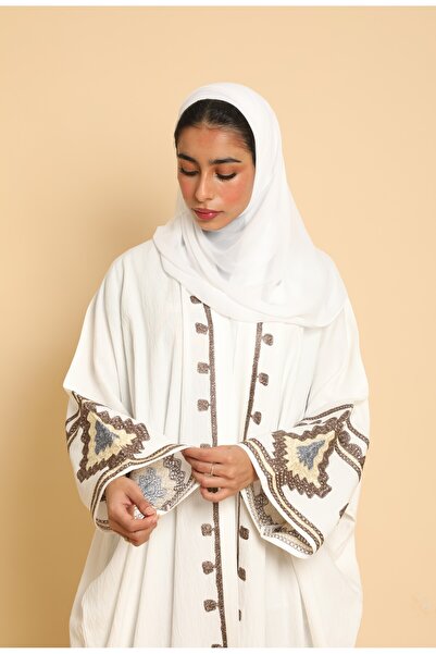 Stylish Stylish wrap abaya embroidered in color