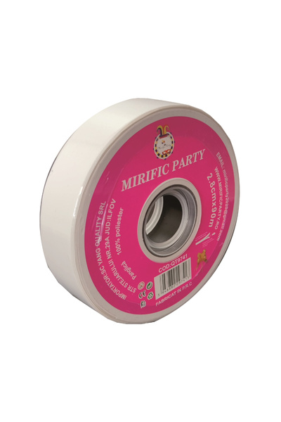Mirific Party Panglică albă pentru cadou, 90 m x 2,8 cm