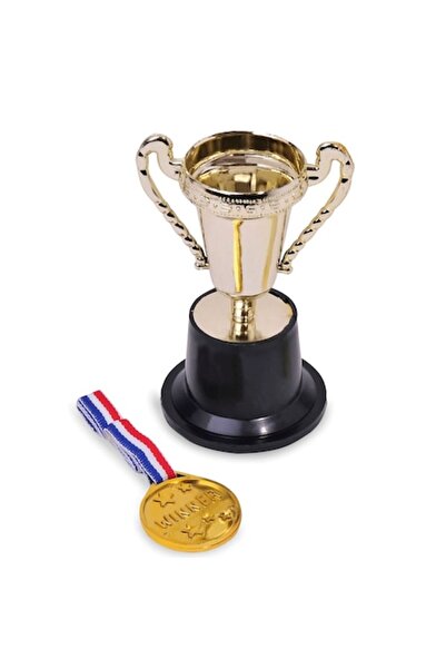 MYONNA IT & E- COMMERCE Set Cupă și Medalie de Aur, 2 Piese, Plastic