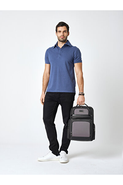 Pierre Cardin Black Men's Casual Backpack with Laptop Compartment and Zippered Interior Pocket 01Pc00300