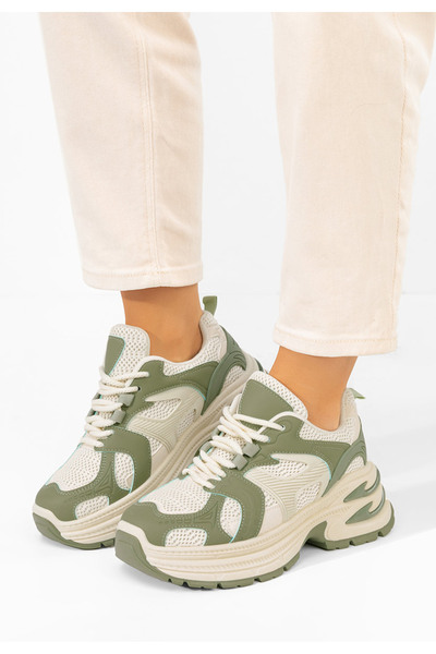 B T Shoes Sneakers cu platforma Alfredia verzi