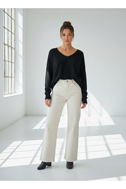 VETTA V-Neck Oversized Slim Sweater