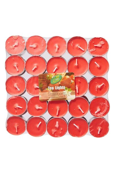 Generic 50-Piece Tea Light Scented Candle Red 18.5cm
