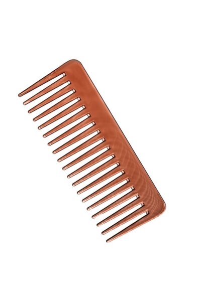 MYONNA IT & E- COMMERCE Pieptene din plastic, Omnia, dinți lați, maro, 15,5 cm