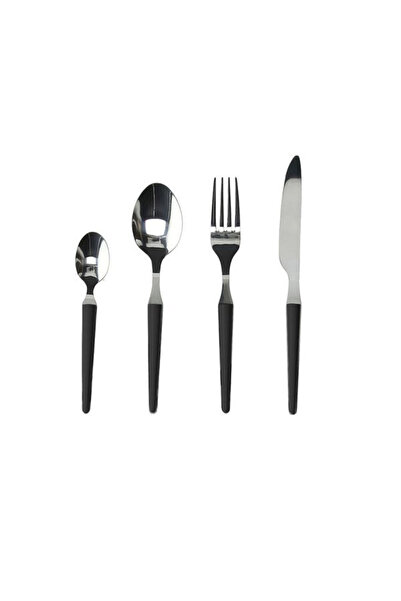Tognana Cutlery Set with Black Handle, 24 Pieces -