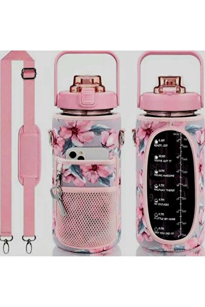 FITNESS Motivational fitness hiking water bottle 2L-ROZ