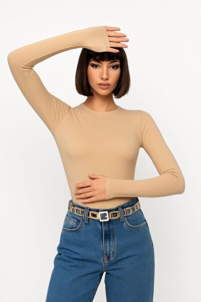 Noa Noa Women's Mesh Textured Long Sleeve Blouse – Lightweight & Bold Style