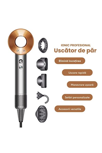 OEM Professional Hair Dryer 1600W, Ionic Technology, Black/Gold