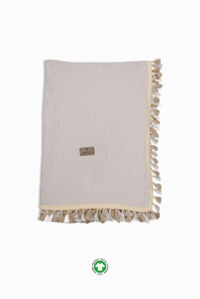 INURA GLOBAL بطانية بيستايل موسلين عضوي 80x90 70112 حجر