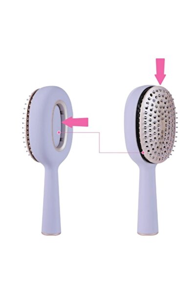 MYONNA IT & E- COMMERCE Perie de păr ovală cu autocurățare Omnia, 22 cm, liliac